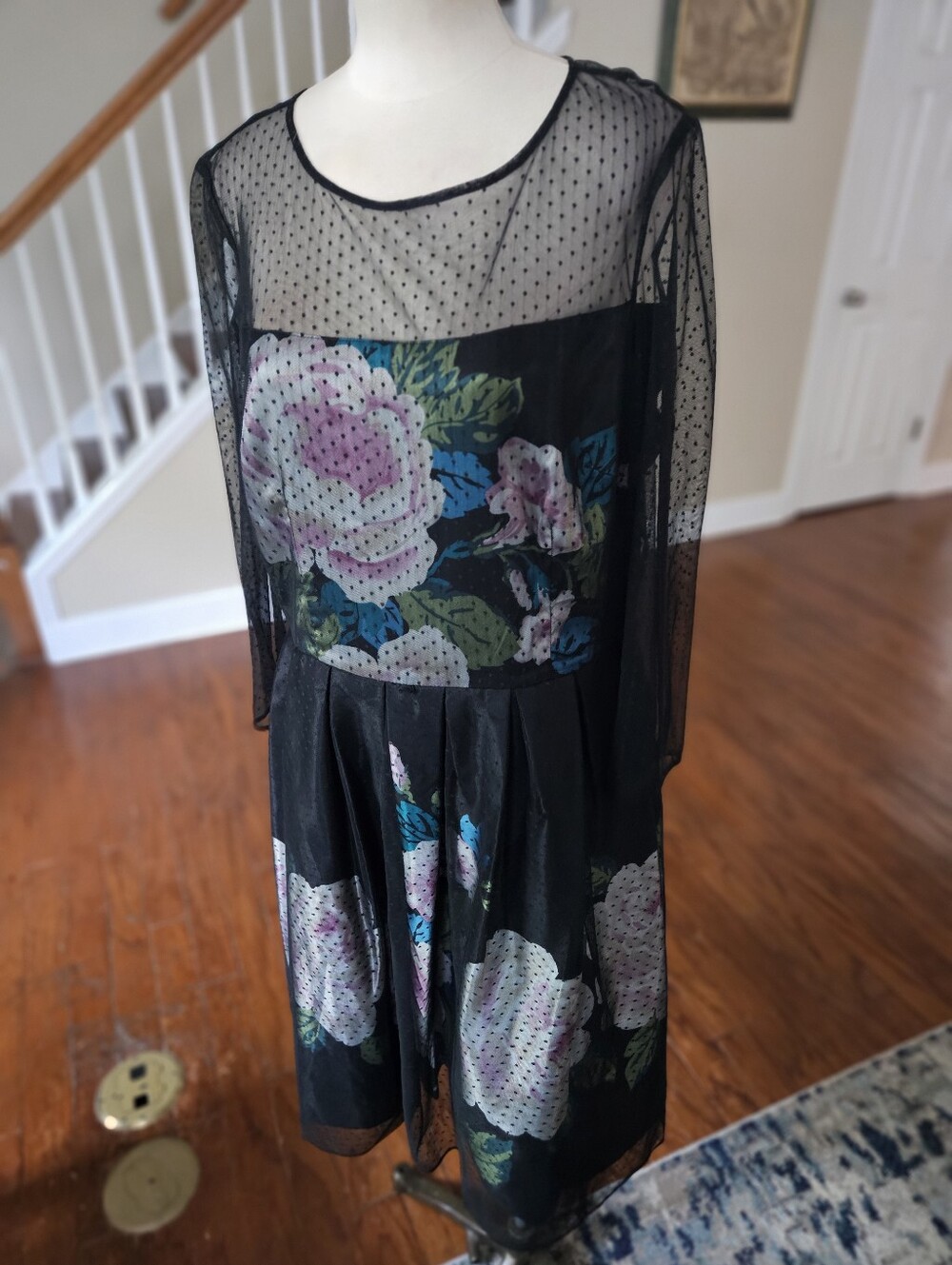 S.L. Fashions Lace Floral Dress Size 16